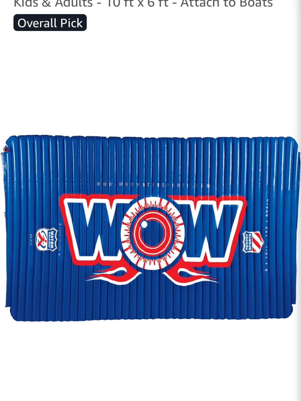 Wow Inflatable Water Mat - Blue and Red. Never used.